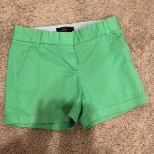 Green JCrew chino shorts